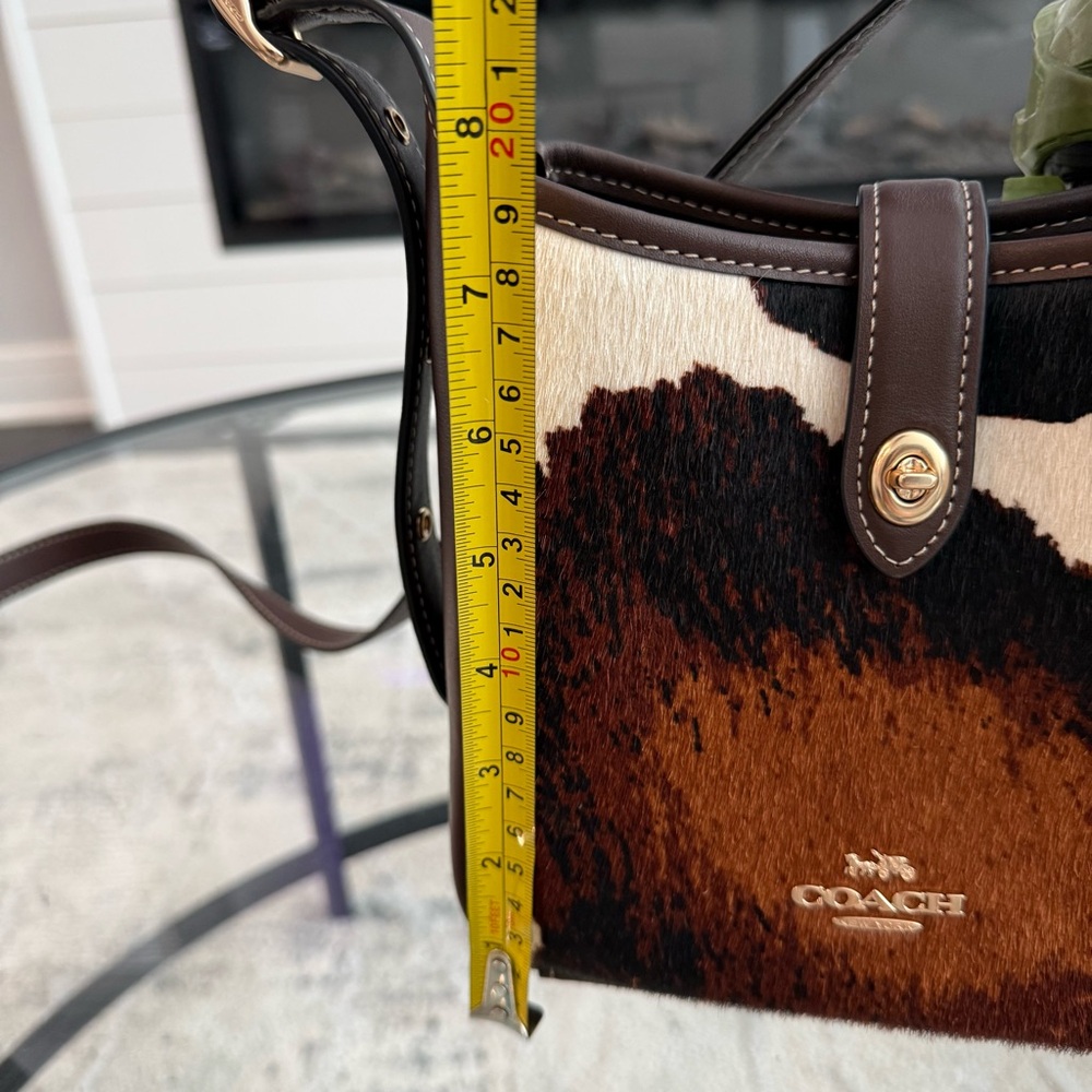 Nwot Coach Calf Hair Crossbody in Brown, Cream & Black - Picture 7 of 10